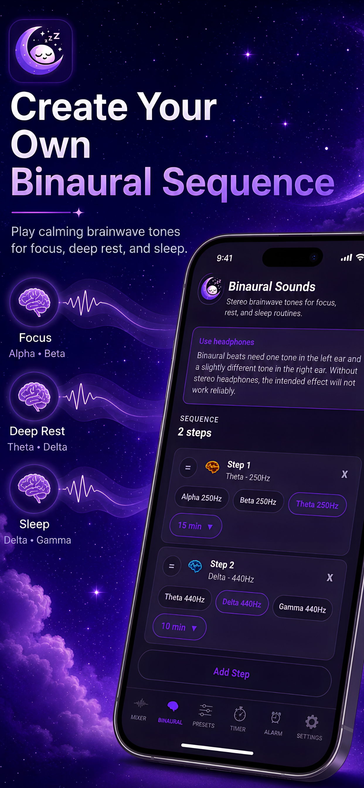 Binaural sequence builder