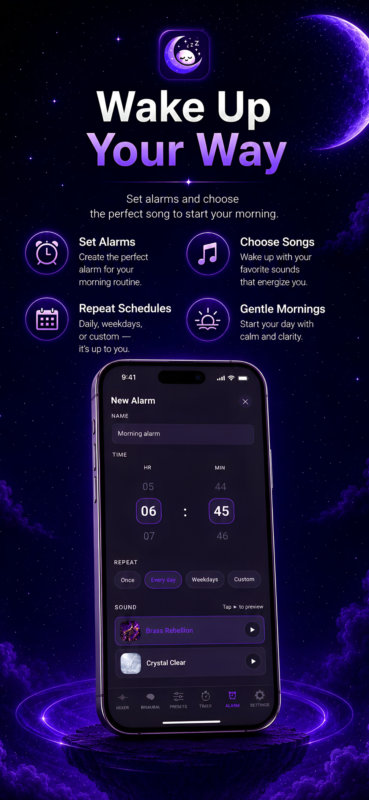 Alarm setup